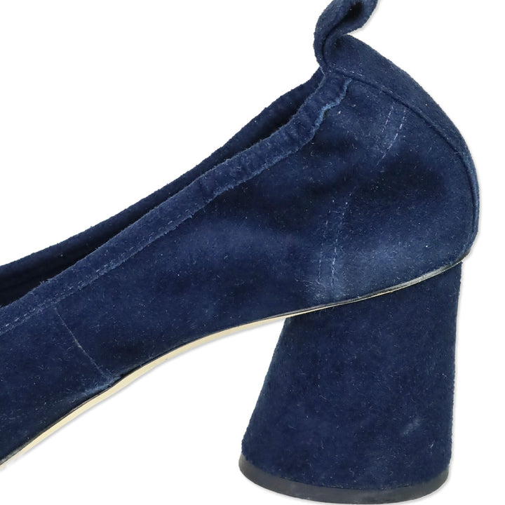 Tory Burch Royal Navy Suede Veg Therese 65MM Pump
