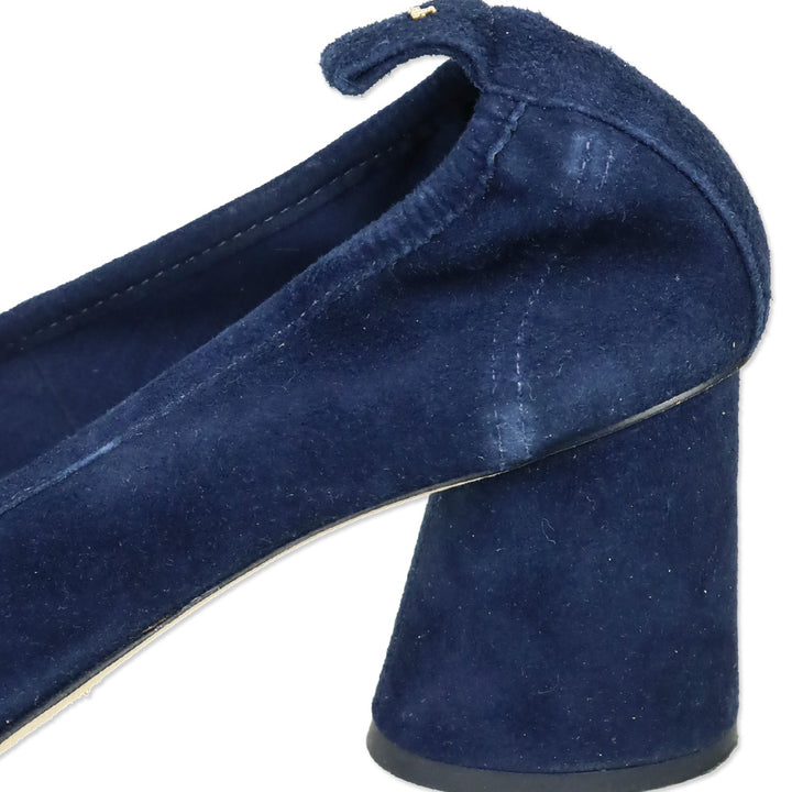 Tory Burch Royal Navy Suede Veg Therese 65MM Pump
