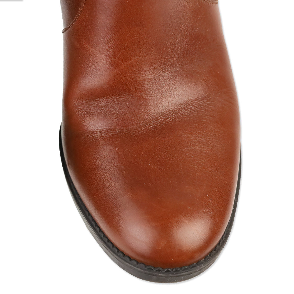 Tory Burch Sidney 85mm Brown Leather Ankle Bootie