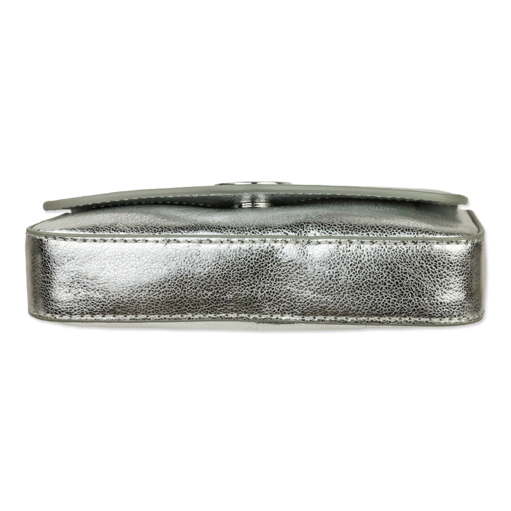 Tory Burch Silver Classic Mini Bag