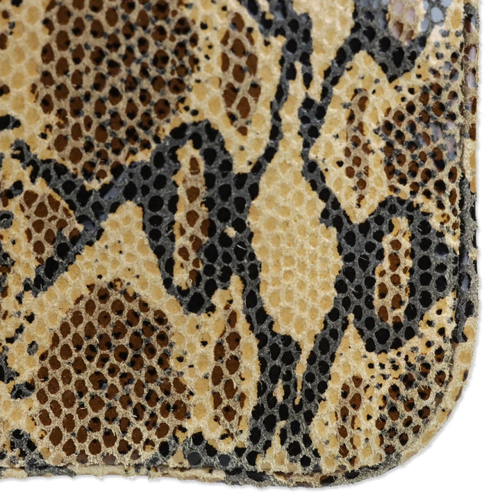 Tory Burch Snakeskin Print Leather Bombe Reva Clutch