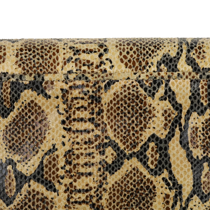 Tory Burch Snakeskin Print Leather Bombe Reva Clutch