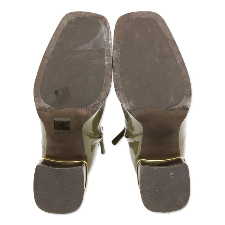 Tory Burch Toasted Sesame Patent Leather Multi Logo Buckle 75mm Boots