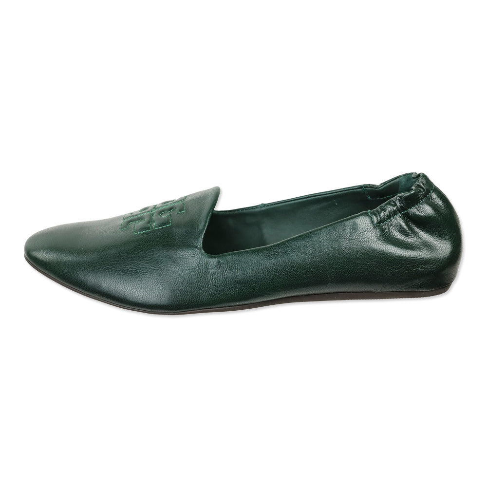 Tory Burch Vintage Fern Leather Smoking Slippers