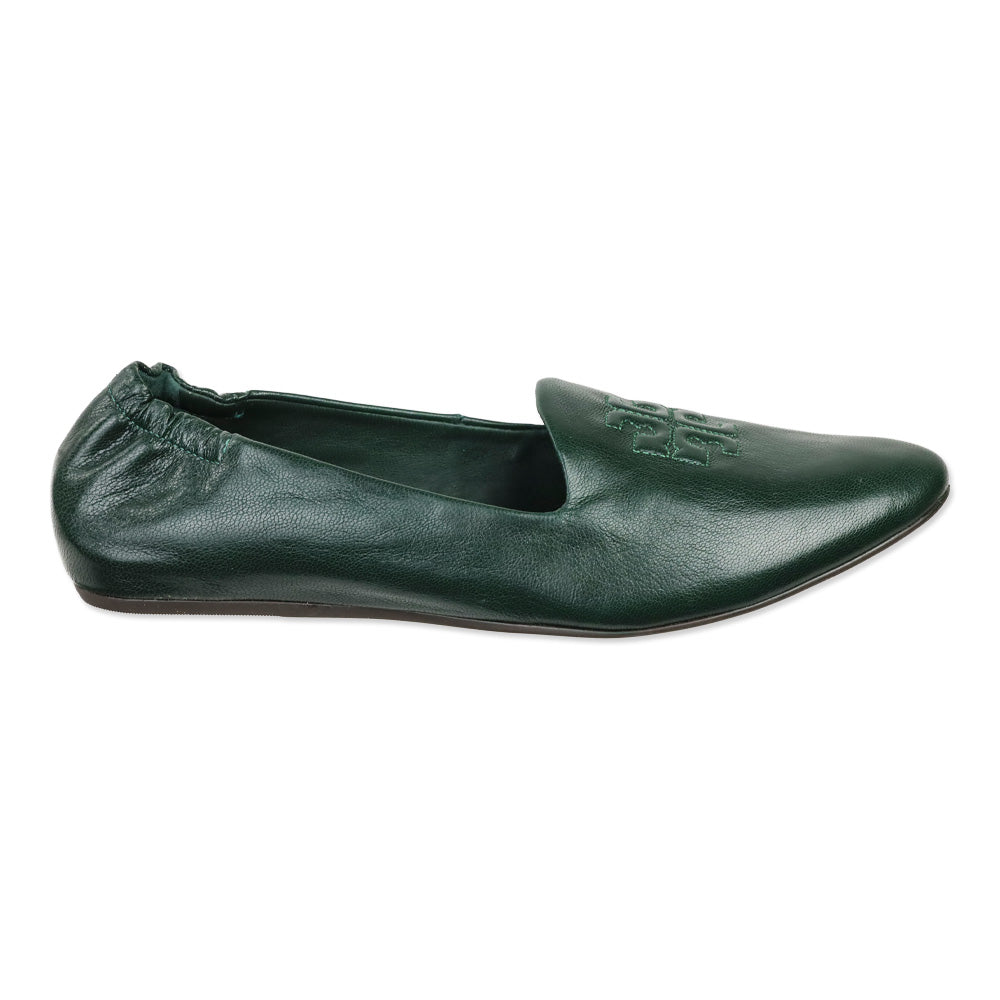 Tory Burch Vintage Fern Leather Smoking Slippers