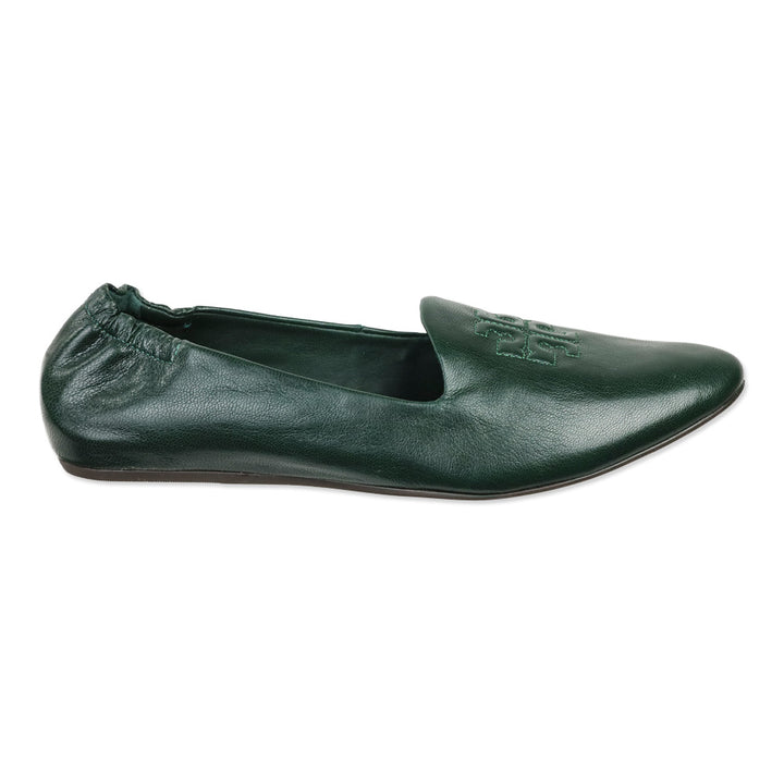 Tory Burch Vintage Fern Leather Smoking Slippers