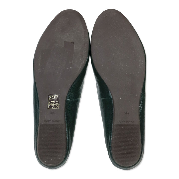 Tory Burch Vintage Fern Leather Smoking Slippers