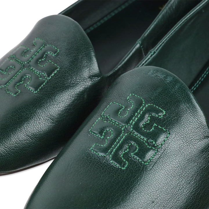 Tory Burch Vintage Fern Leather Smoking Slippers
