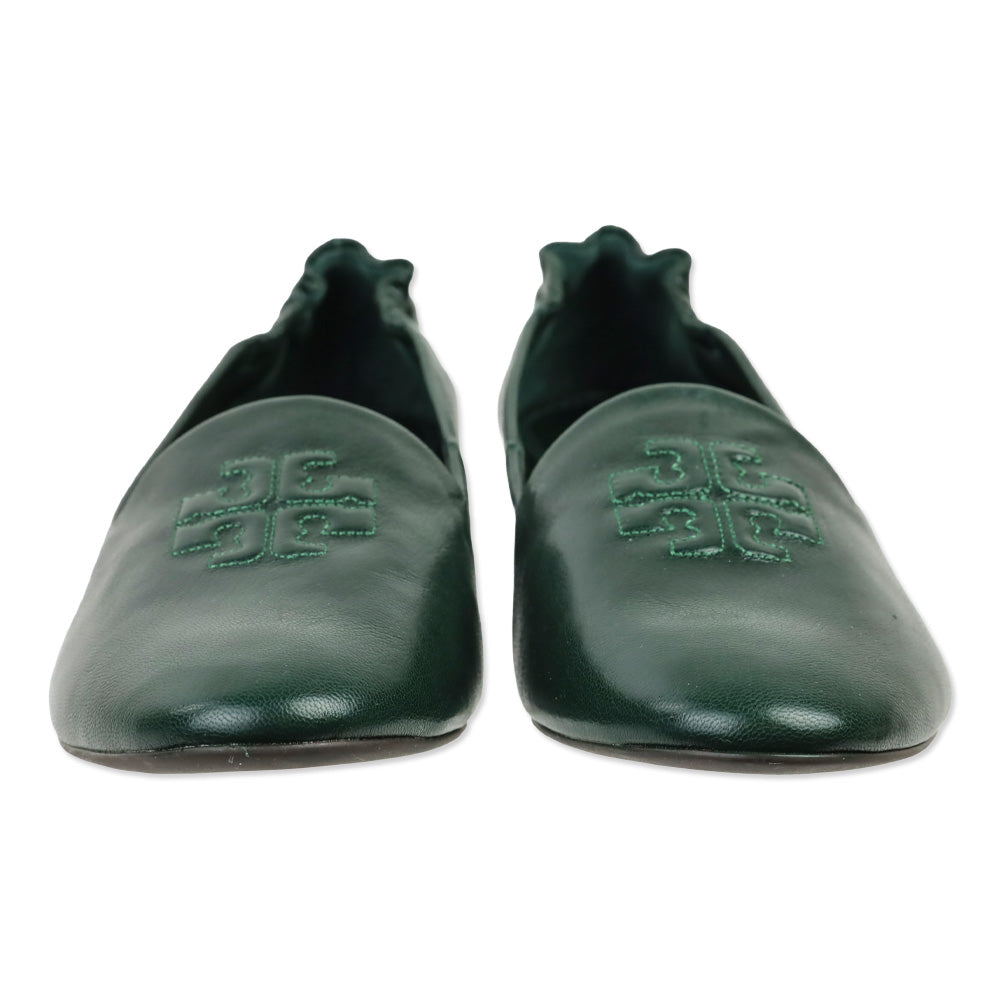 Tory Burch Vintage Fern Leather Smoking Slippers