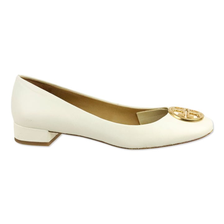 Tory Burch White Chelsea Heeled Ballet Flats