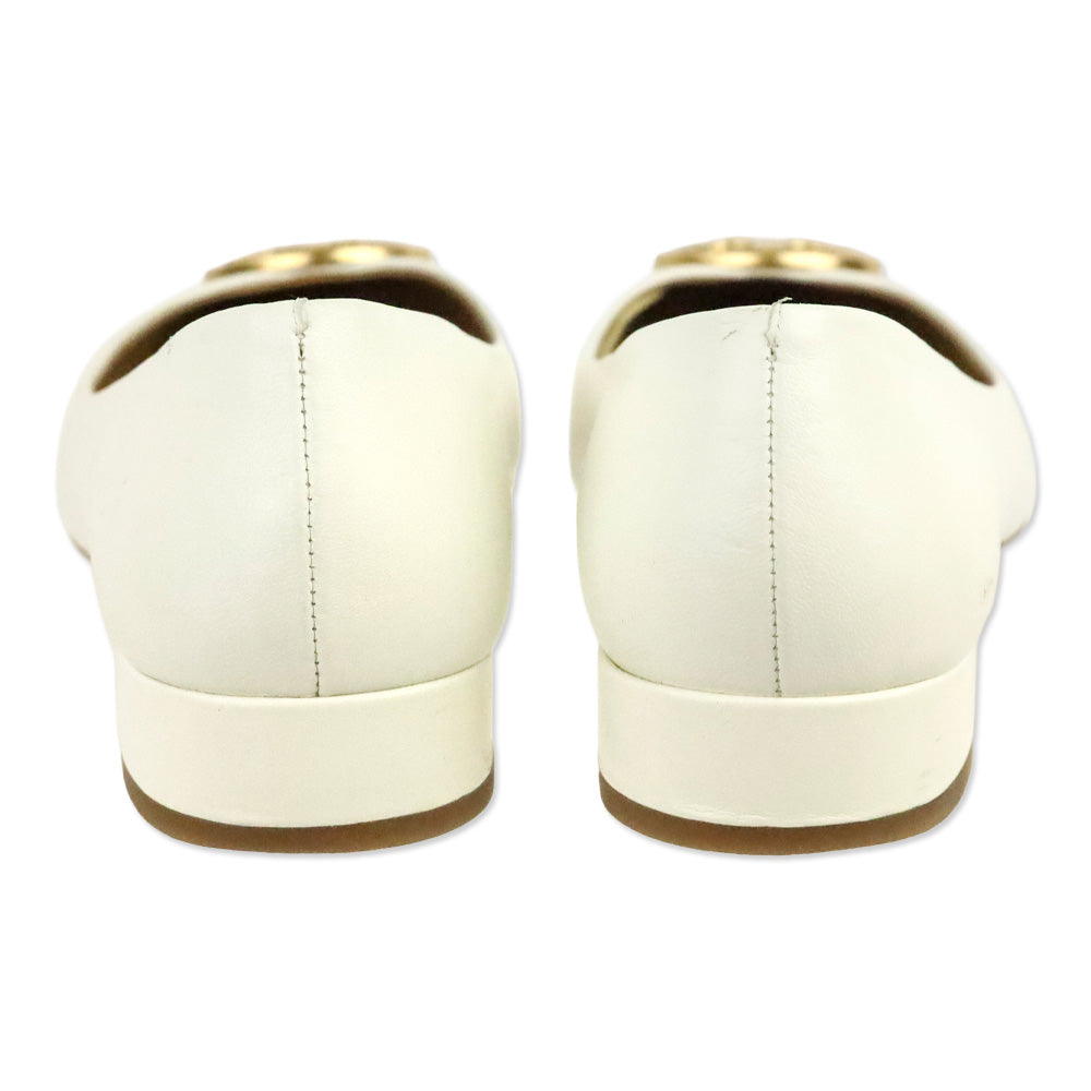 Tory Burch White Chelsea Heeled Ballet Flats