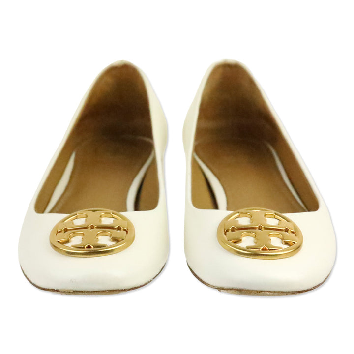Tory Burch White Chelsea Heeled Ballet Flats