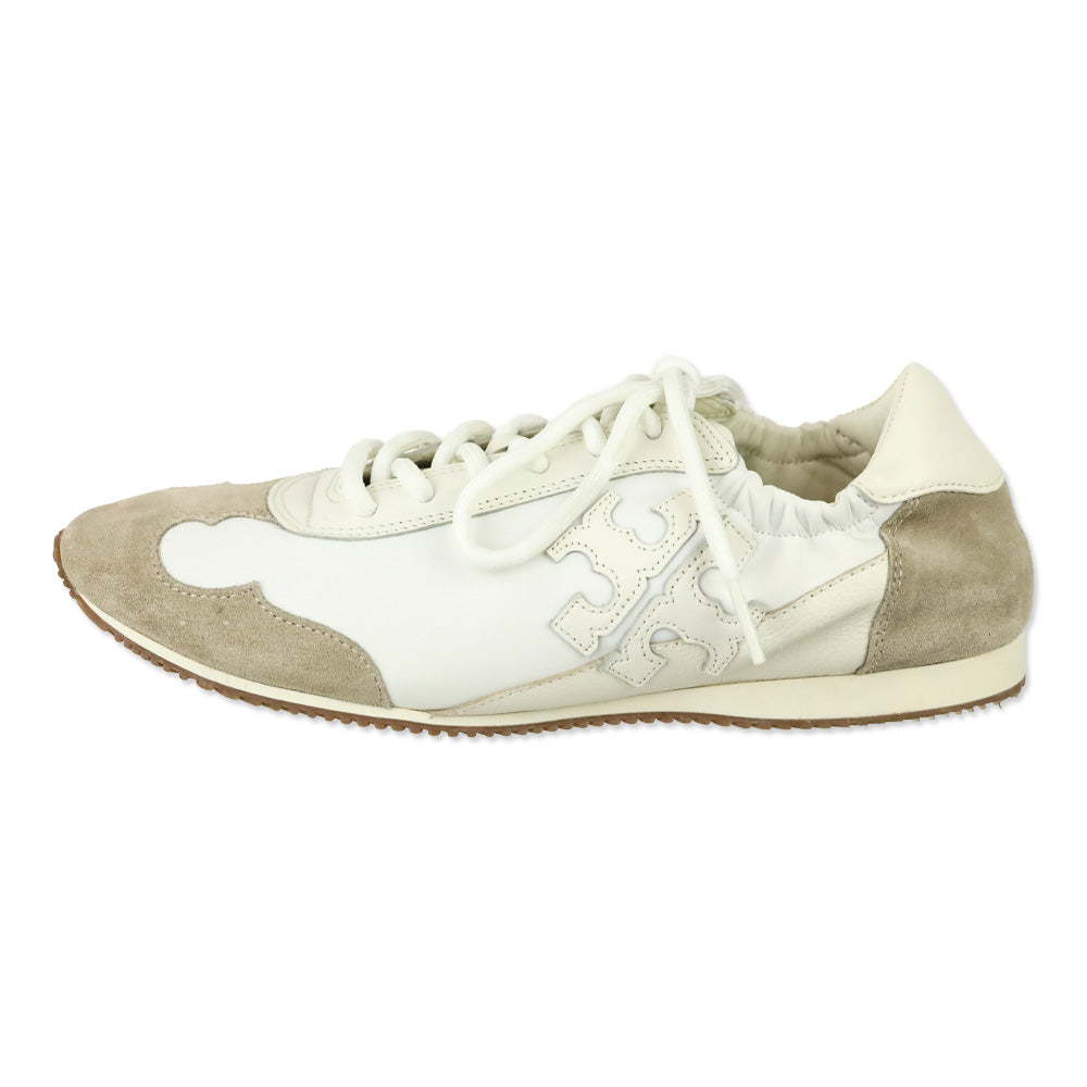 Tory Burch White and Ivory Cerbiatto Retro Runner Sneakers