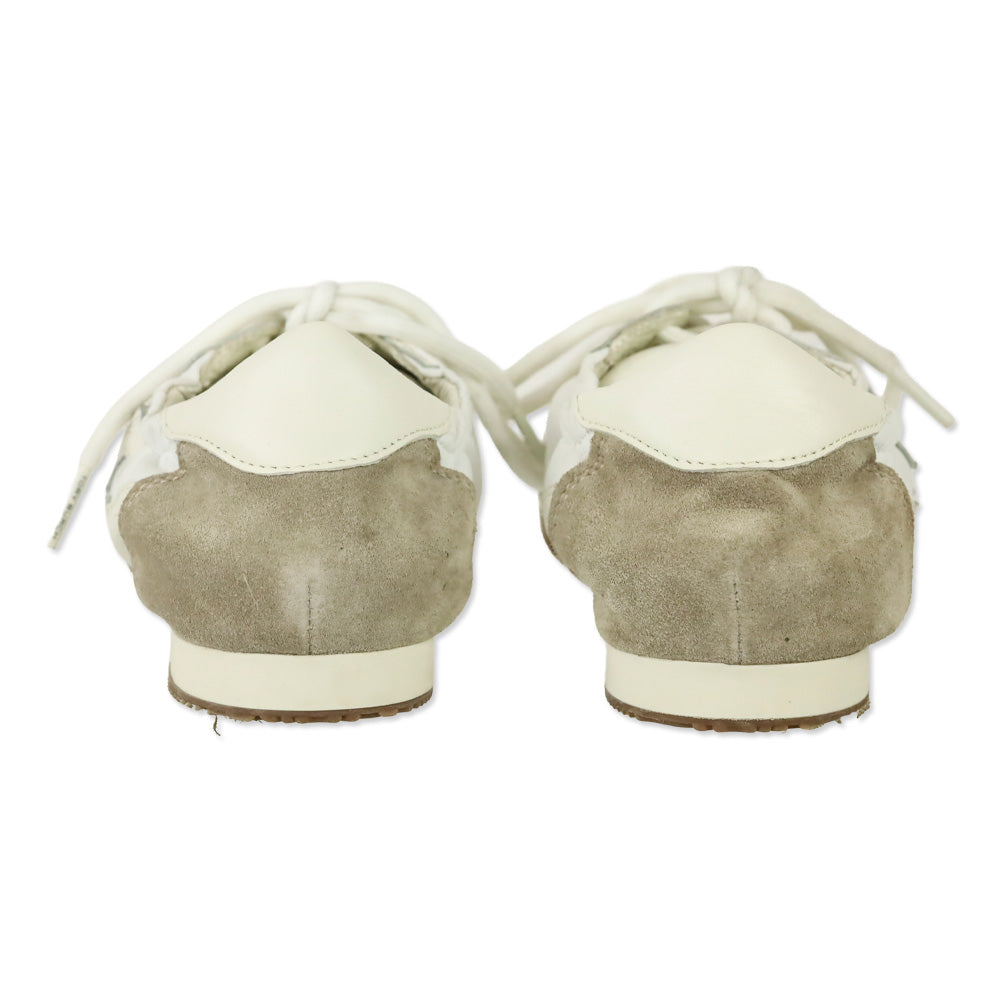Tory Burch White and Ivory Cerbiatto Retro Runner Sneakers