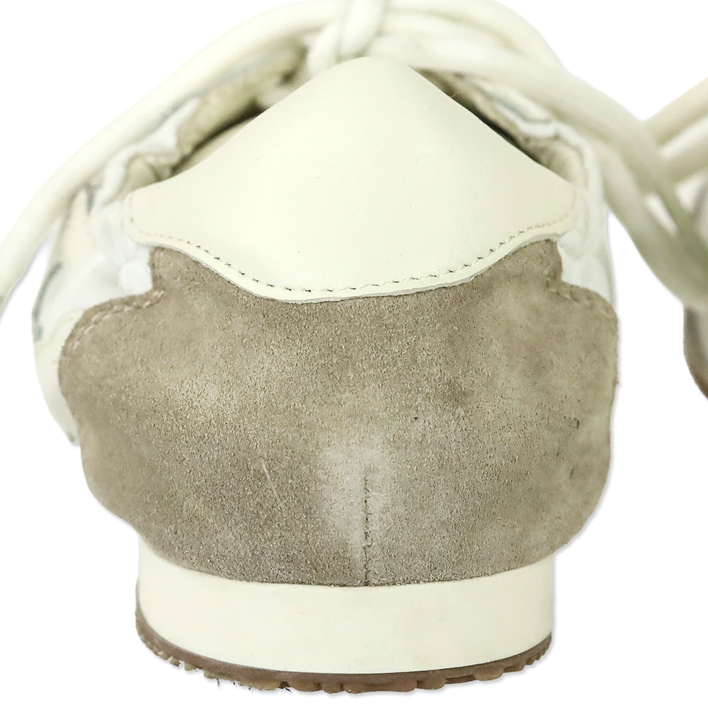 Tory Burch White and Ivory Cerbiatto Retro Runner Sneakers