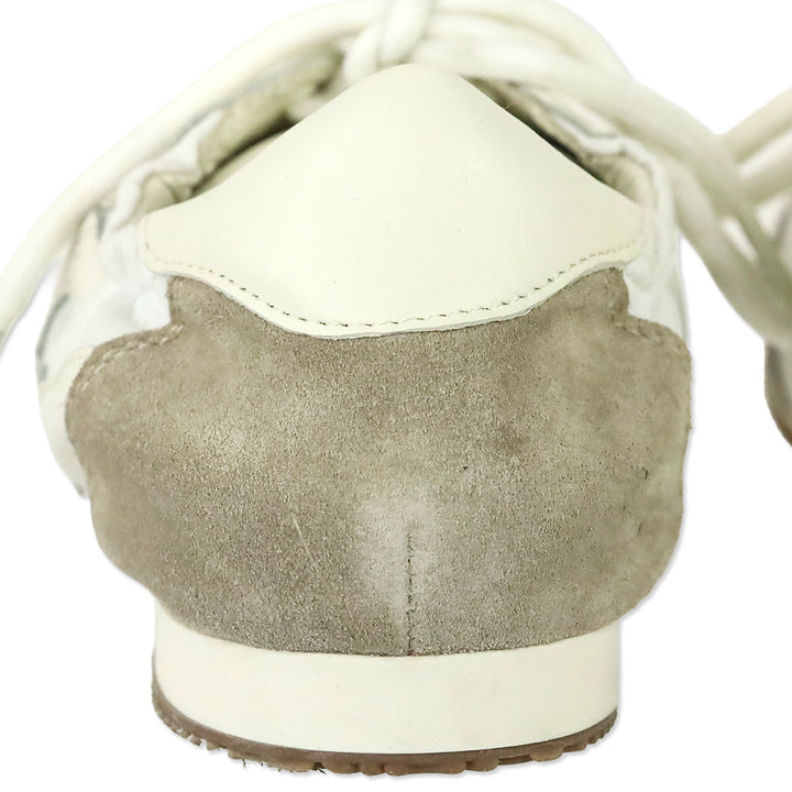Tory Burch White and Ivory Cerbiatto Retro Runner Sneakers