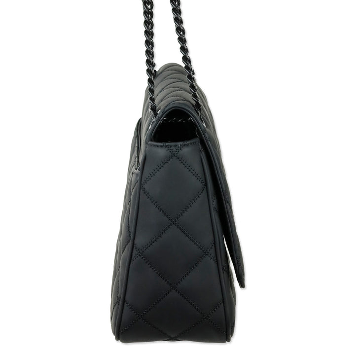 Tory Burch Willa Matte Black Quilted Medium Shoulder Bag