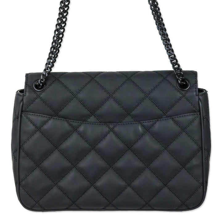 Tory Burch Willa Matte Black Quilted Medium Shoulder Bag