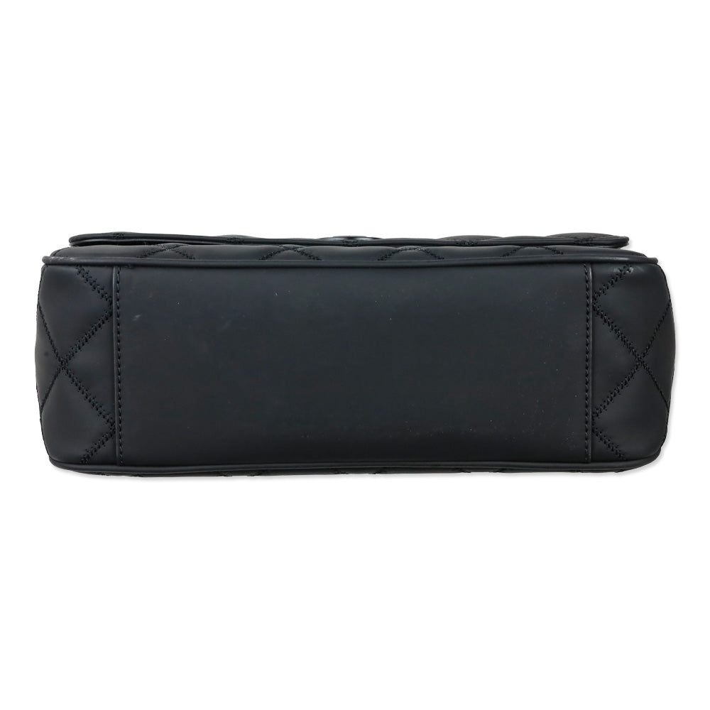 Tory Burch Willa Matte Black Quilted Medium Shoulder Bag