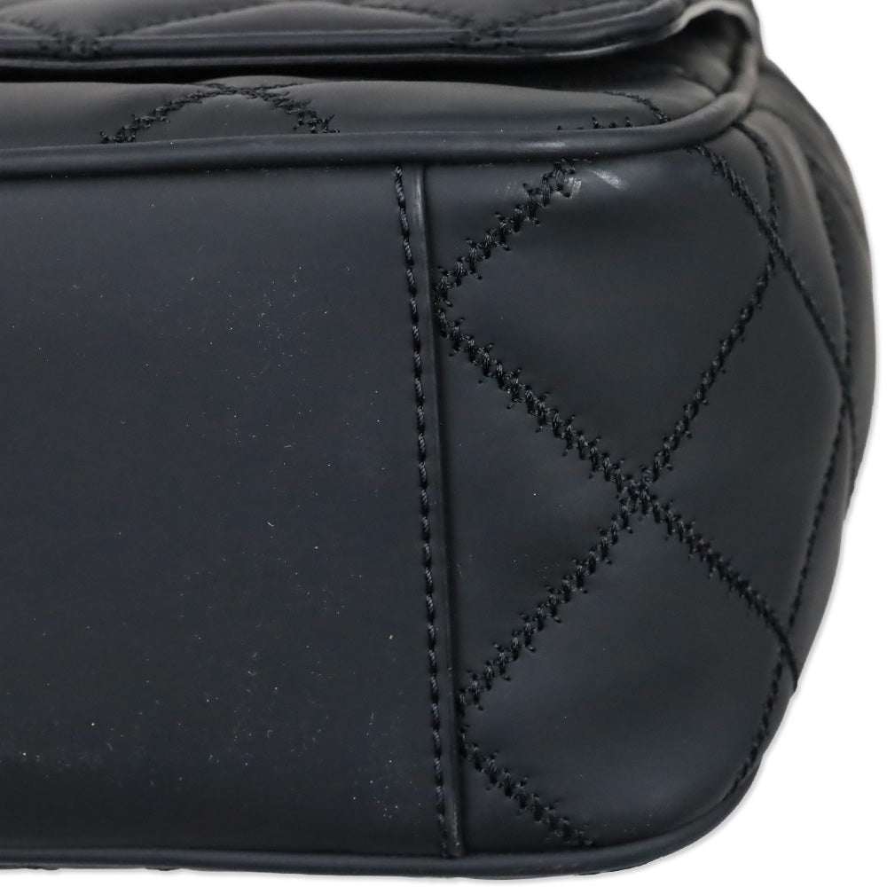 Tory Burch Willa Matte Black Quilted Medium Shoulder Bag