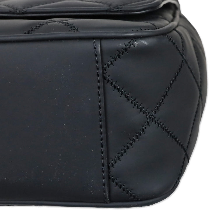 Tory Burch Willa Matte Black Quilted Medium Shoulder Bag