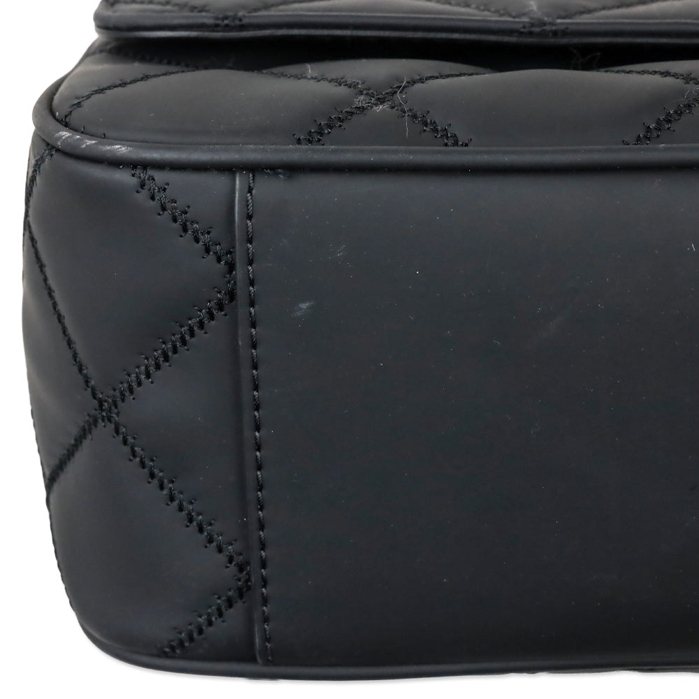 Tory Burch Willa Matte Black Quilted Medium Shoulder Bag