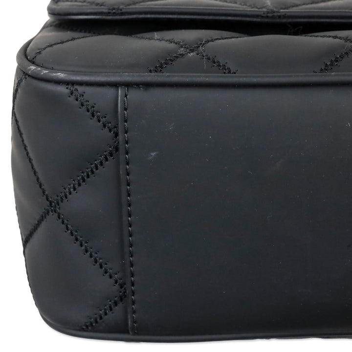 Tory Burch Willa Matte Black Quilted Medium Shoulder Bag