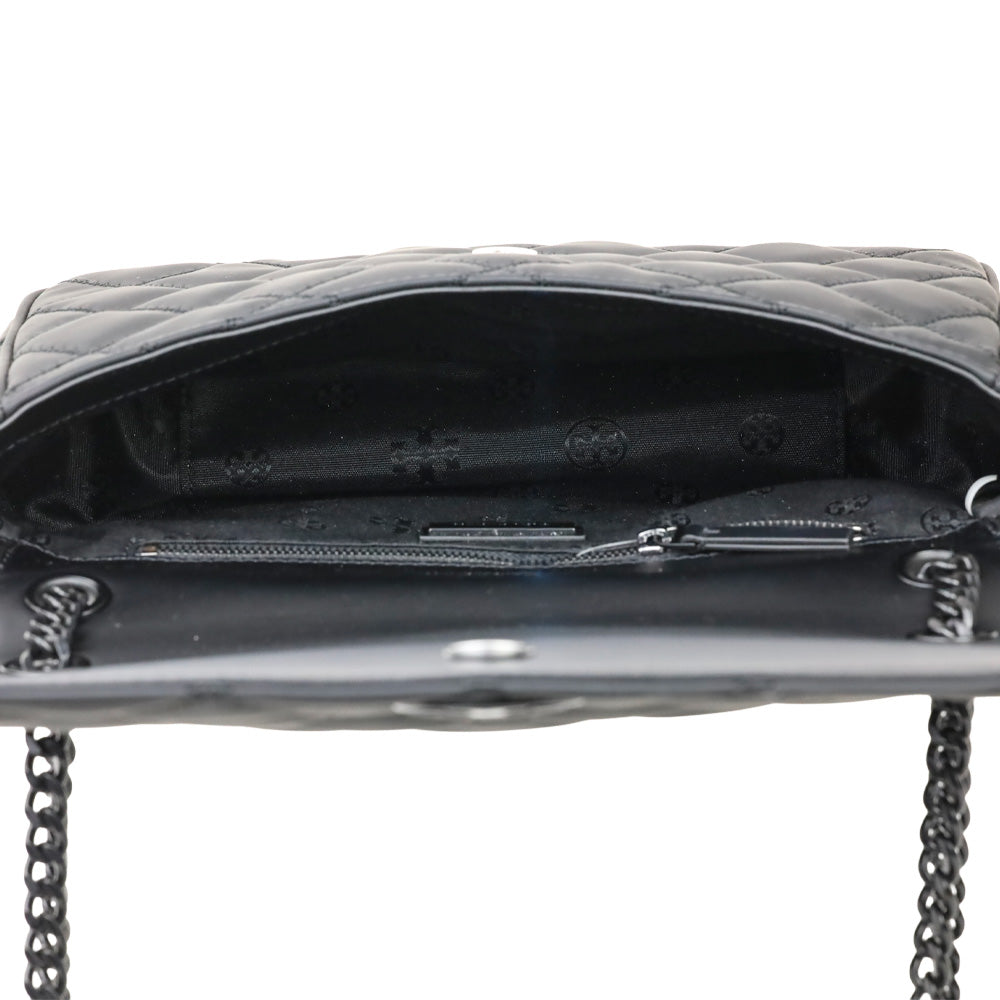 Tory Burch Willa Matte Black Quilted Medium Shoulder Bag