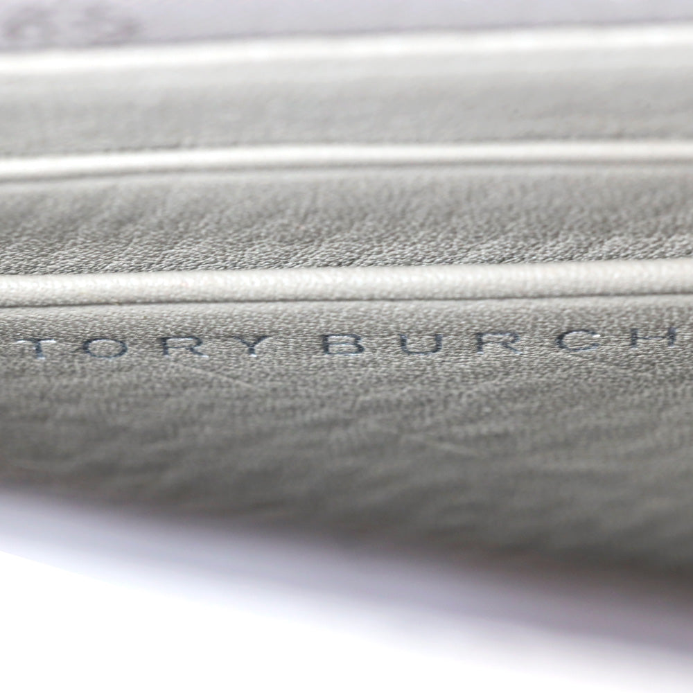 Tory Burch Zoey Mini Laser Cut French Gray Leather Crossbody Bag