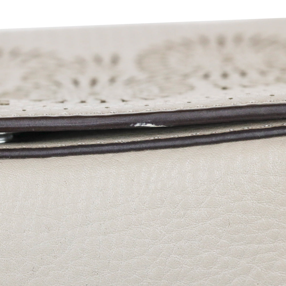 Tory Burch Zoey Mini Laser Cut French Gray Leather Crossbody Bag