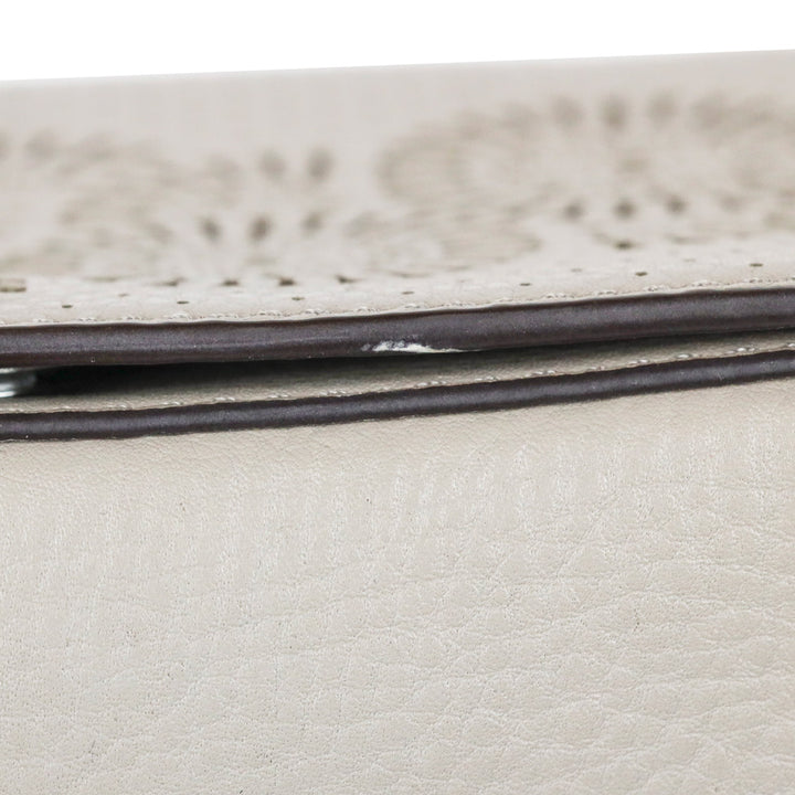 Tory Burch Zoey Mini Laser Cut French Gray Leather Crossbody Bag