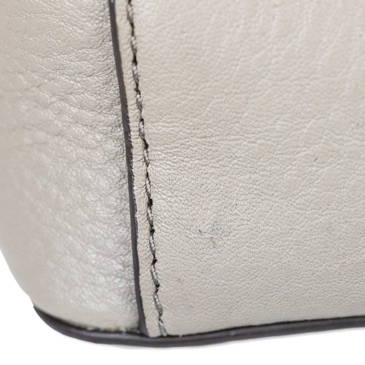 Tory Burch Zoey Mini Laser Cut French Gray Leather Crossbody Bag