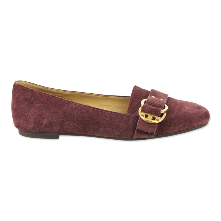 Tory Butch Purple Suede Buckle Loafer