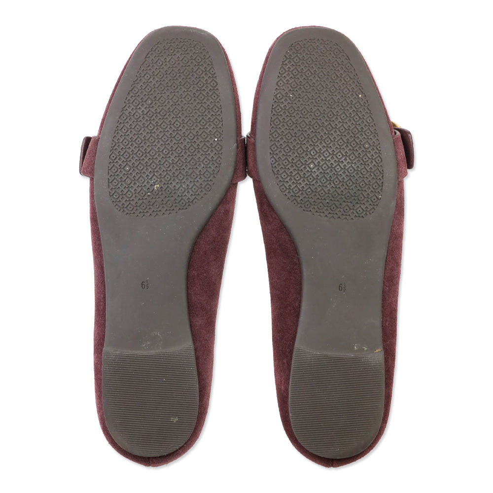 Tory Butch Purple Suede Buckle Loafer