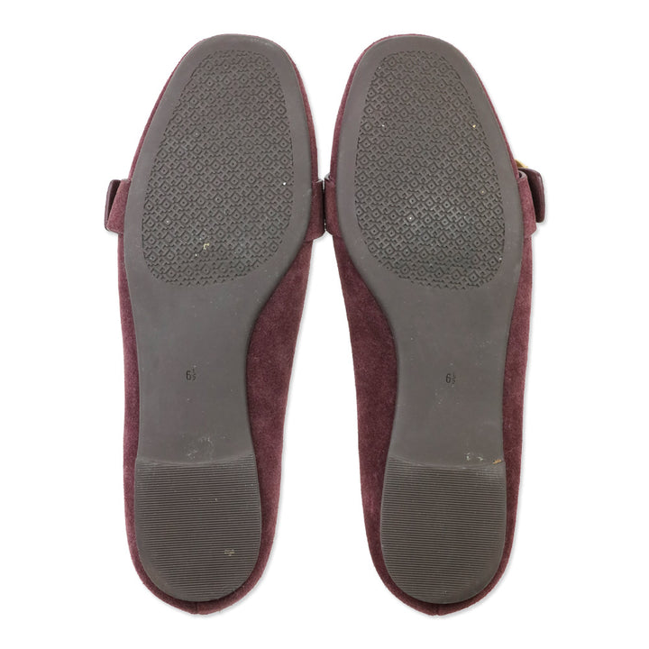 Tory Butch Purple Suede Buckle Loafer