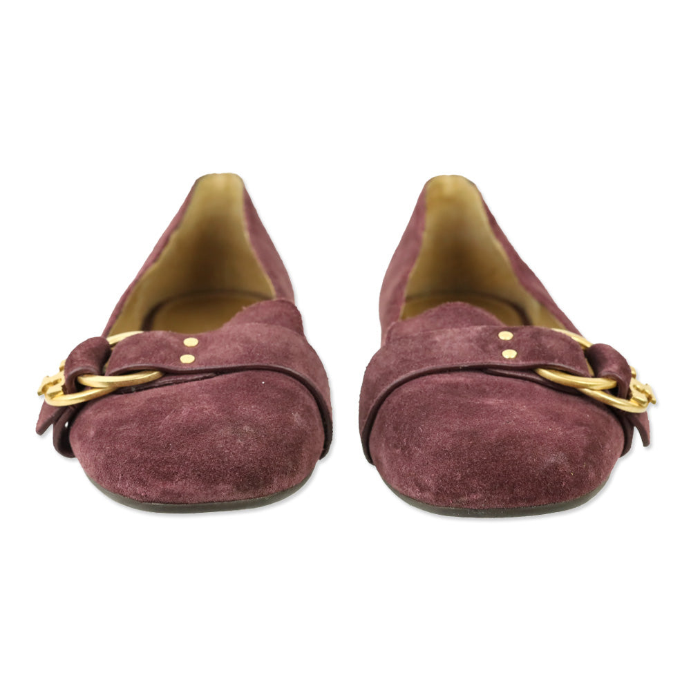 Tory Butch Purple Suede Buckle Loafer