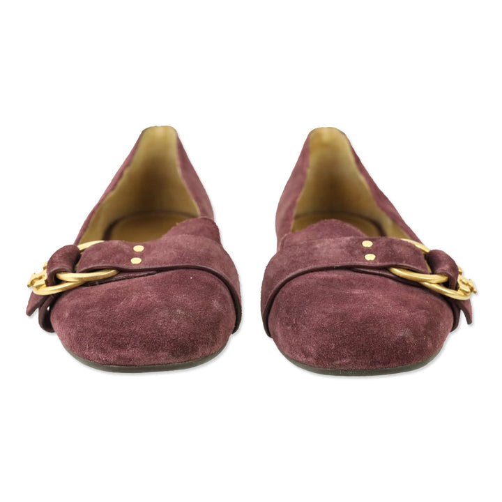Tory Butch Purple Suede Buckle Loafer