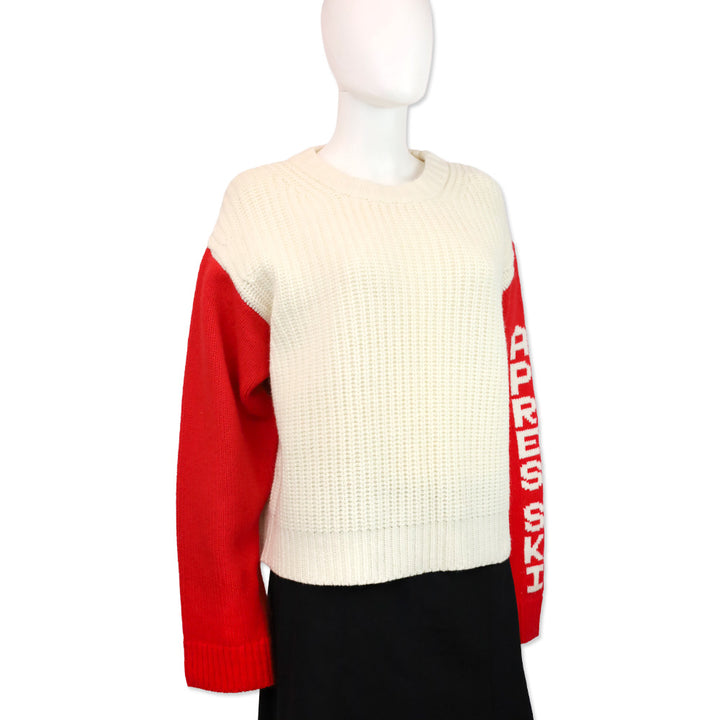 Tory Sport Snow White/Red Merino Apres Ski Sweater