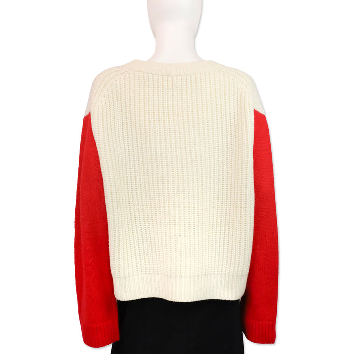 Tory Sport Snow White/Red Merino Apres Ski Sweater