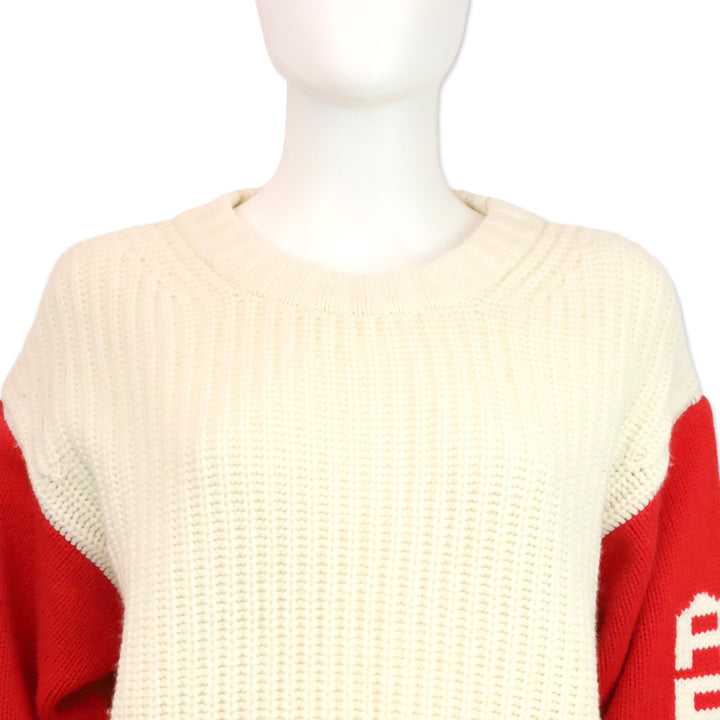 Tory Sport Snow White/Red Merino Apres Ski Sweater