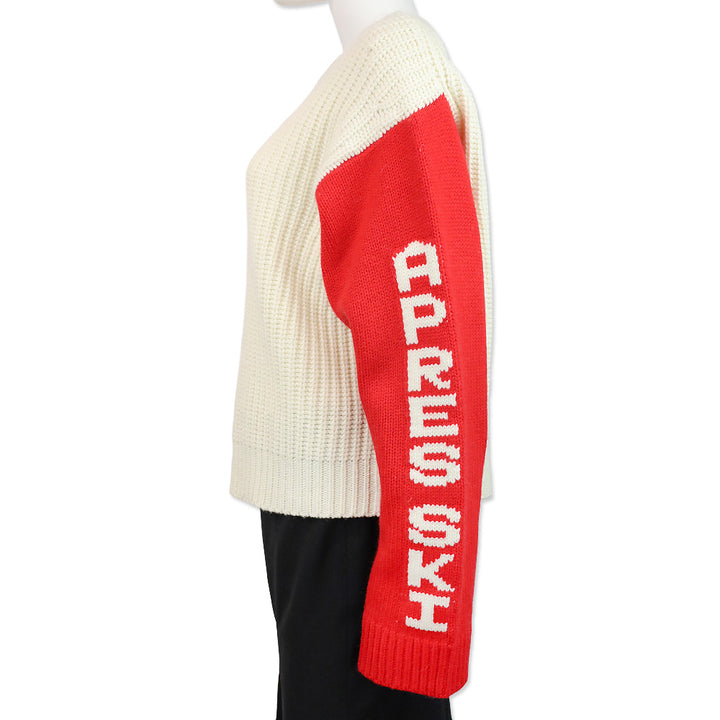 Tory Sport Snow White/Red Merino Apres Ski Sweater