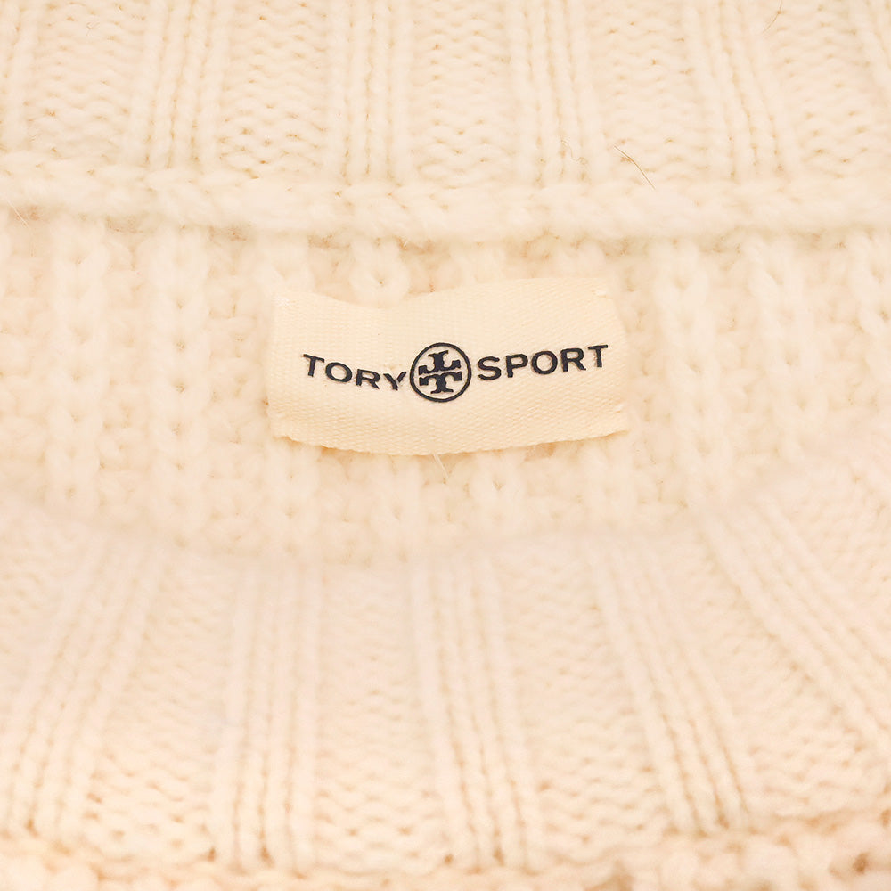 Tory Sport Snow White/Red Merino Apres Ski Sweater
