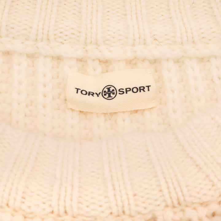 Tory Sport Snow White/Red Merino Apres Ski Sweater