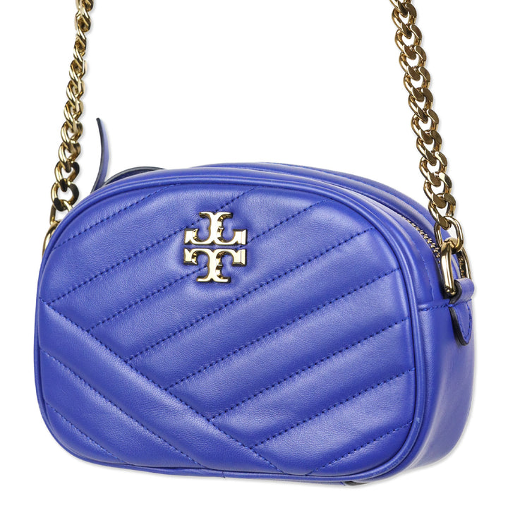 Tory Burch Cobalt Blue Kira Chevron Camera Bag