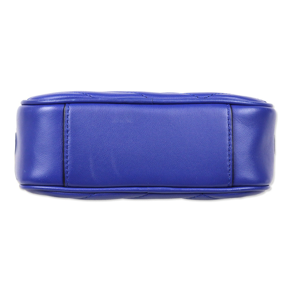Tory Burch Cobalt Blue Kira Chevron Camera Bag