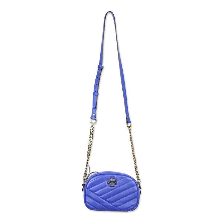 Tory Burch Cobalt Blue Kira Chevron Camera Bag