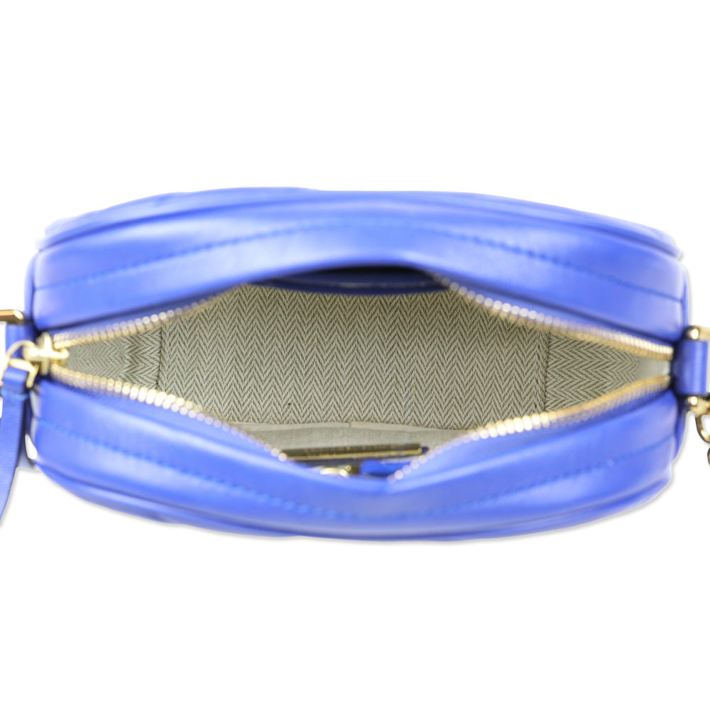 Tory Burch Cobalt Blue Kira Chevron Camera Bag