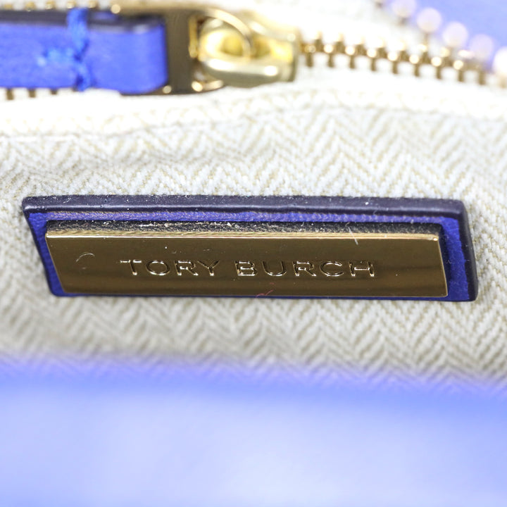 Tory Burch Cobalt Blue Kira Chevron Camera Bag