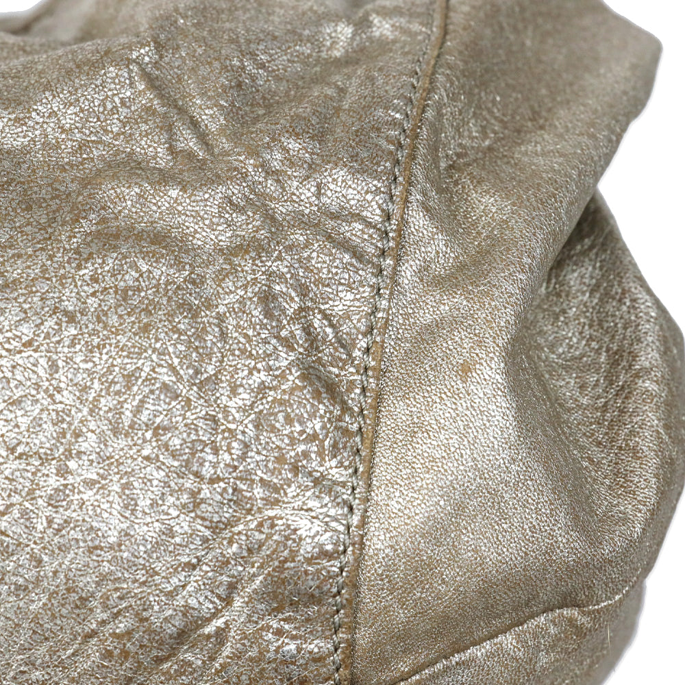 Tory Burch Dean Metallic Gold Leather Tassel Hobo Bag