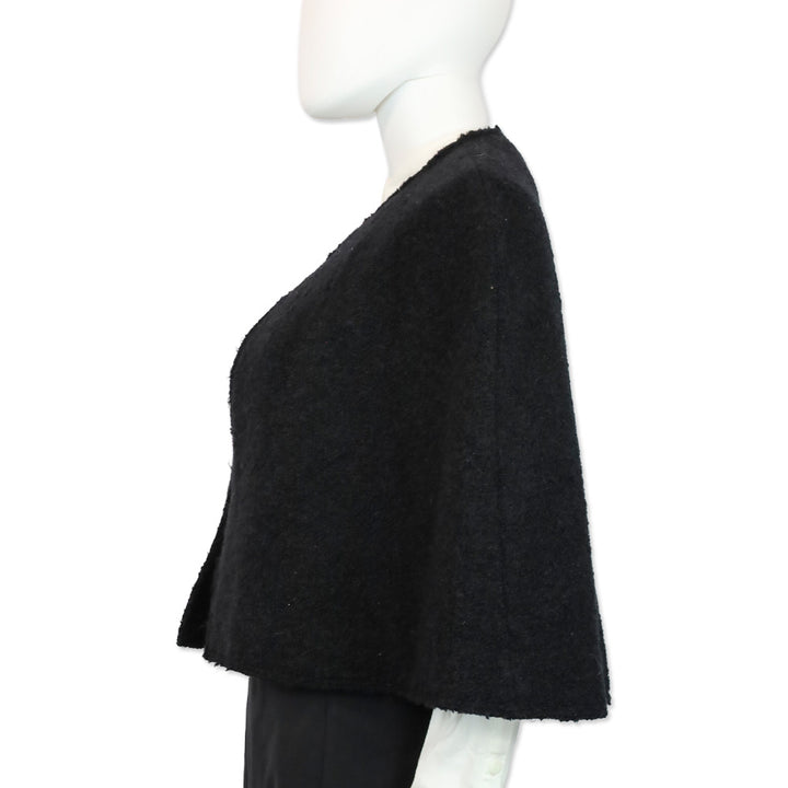Totême Black Wool Bouclé Cape